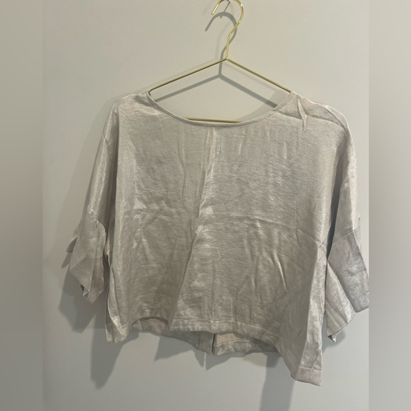Forever 21 Champagne Metallic Crop Top Plus - Picture 3 of 5